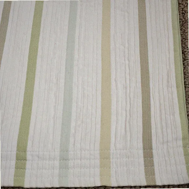 2 CRATE & BARREL Standard Sham Pillowcase Lima Stripe Green Texture Cotton 20x26