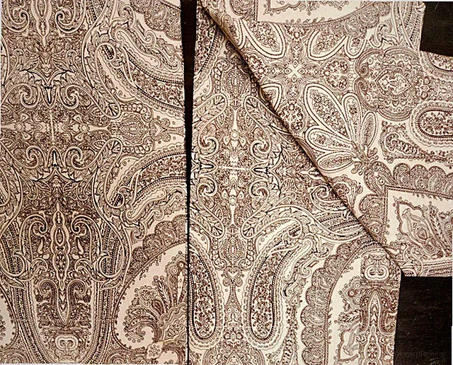 2 Paisley Pillow Shams Crate Barrel Cole Brown & White Cotton Standard - NWOT