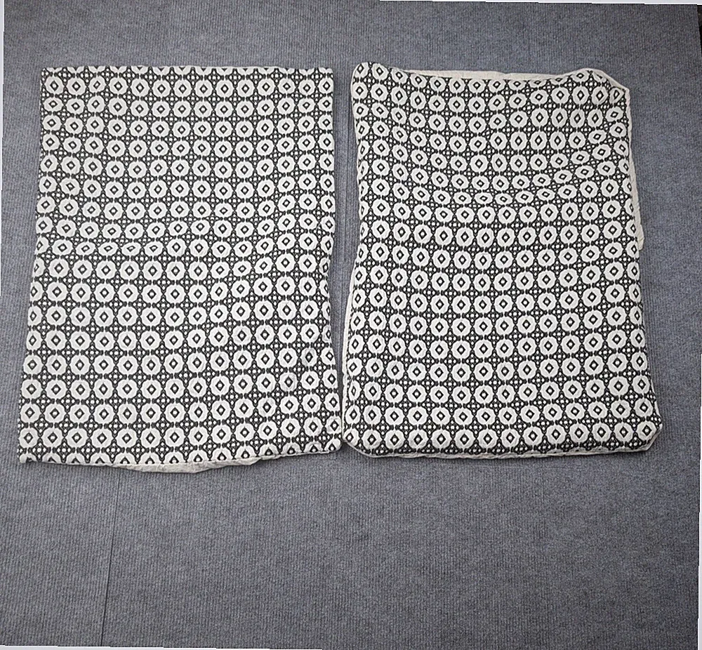 CB2 Melina Organic Cotton Pillow Shams Set 20x26in Crate & Barrel Woven Jacquard