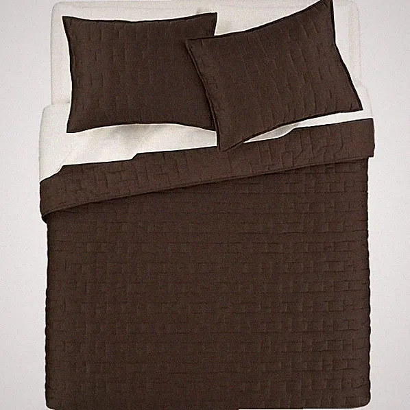 Crate & and Barrel ANUJAH COCOA F/Q Coverlet/Quilt NWOT & 1 Standard Sham-NIP