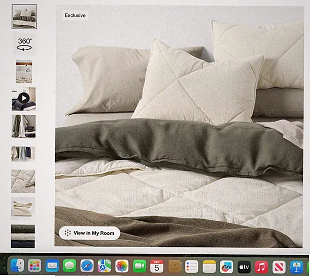Crate and Barrel Cotton Crinkle Matelasse Calm Beige King Comforter and 2 Shams