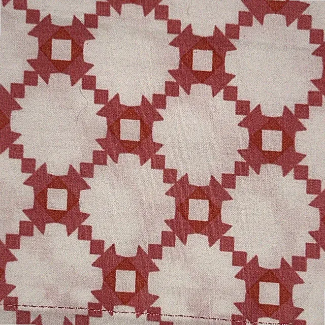 Crate And Barrel Genevieve Bennett 100% Cotton Queen Flat Sheet Pink Cream