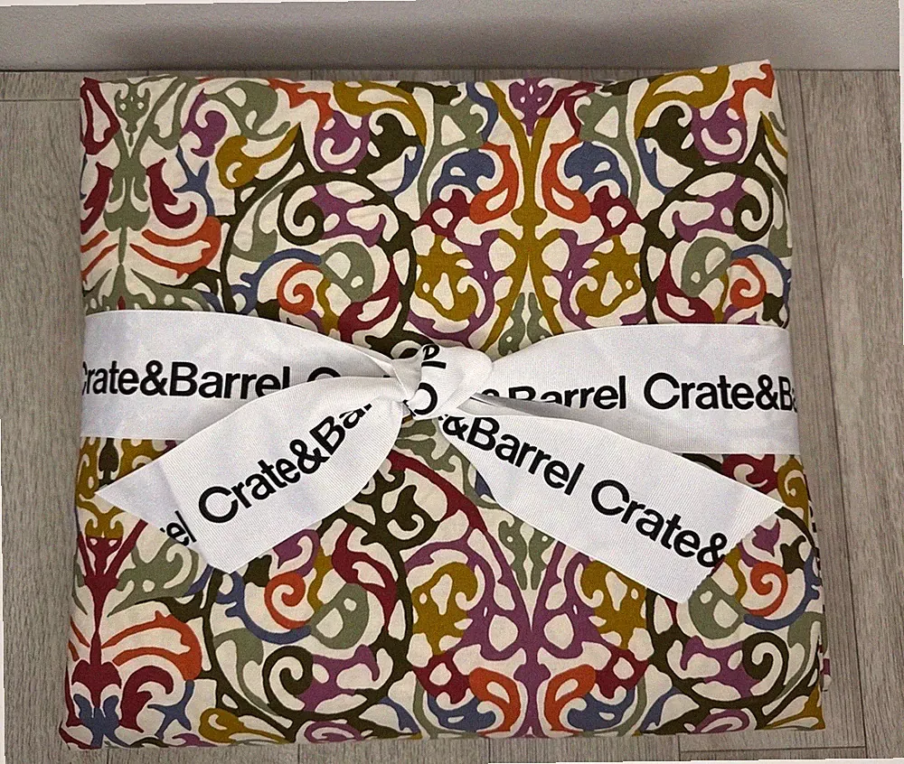 Crate And Barrel Lucia Duvet Cover King Boho Medallion Multicolor EUC Ships FREE