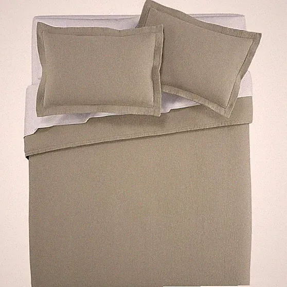 Crate & and Barrel MOCHA Coverlet- F/Q Quilt- Matelasse Jacquard- Neutral! NWOT