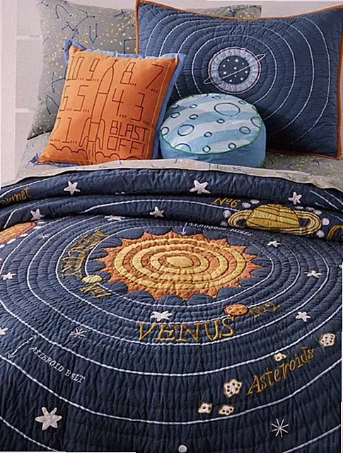 Crate And Barrel The Land Of Nod Solar System Astronomy Cotton Full/Queen Quilt