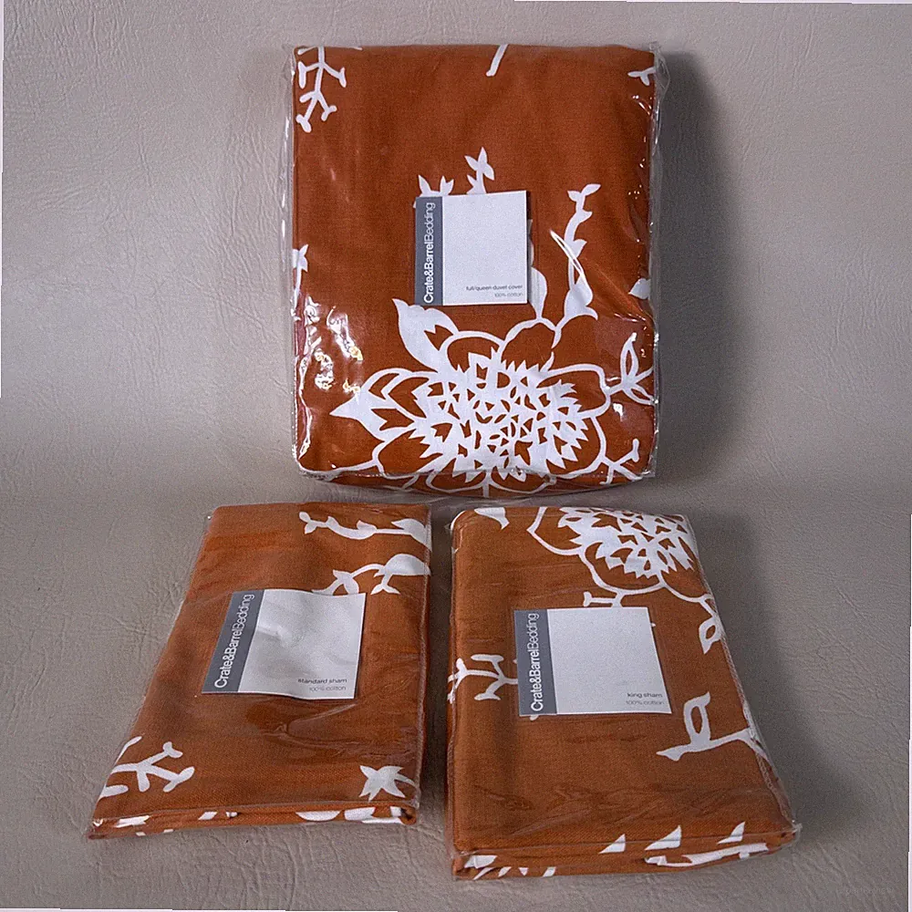 Crate&Barrel Bedding Multicolor Queen Duvet Cover & Sham