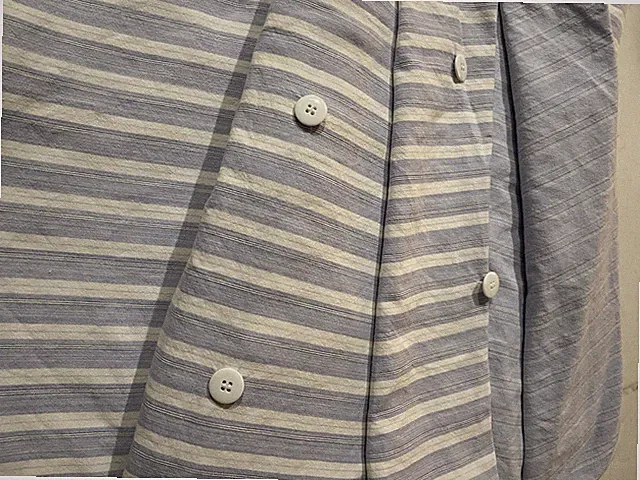 Crate & Barrel Blue/ White Shirting Stripe Duvet Cover 102 x 86" Reversible KING