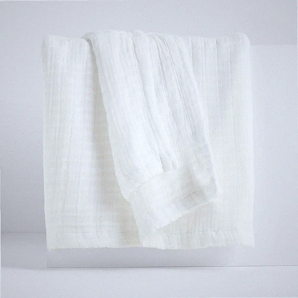 Crate & Barrel Cotton Gauze King Blanket – Crisp White 90x108 – Organic – NWT