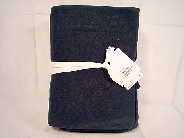 Crate & Barrel CozySoft Jersey King Sheet Set Dark Blue