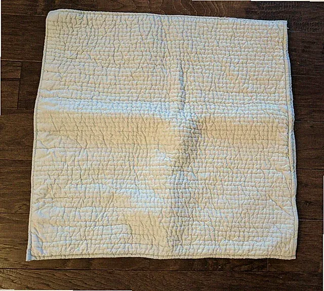 Crate & Barrel EURO Quilted Zipper Closure Seafoam Green Blue Gray Cotton Sham