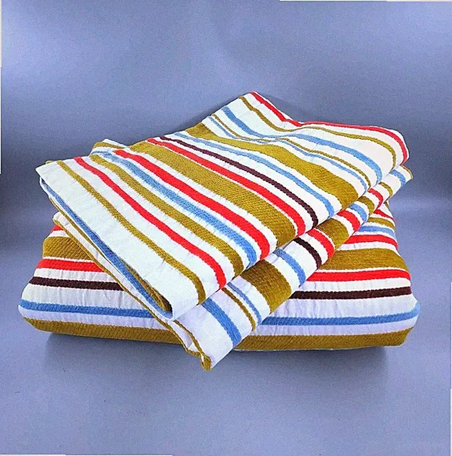 Crate & Barrel Hudson Stripe Full/Queen Bedspread with 2 Shams