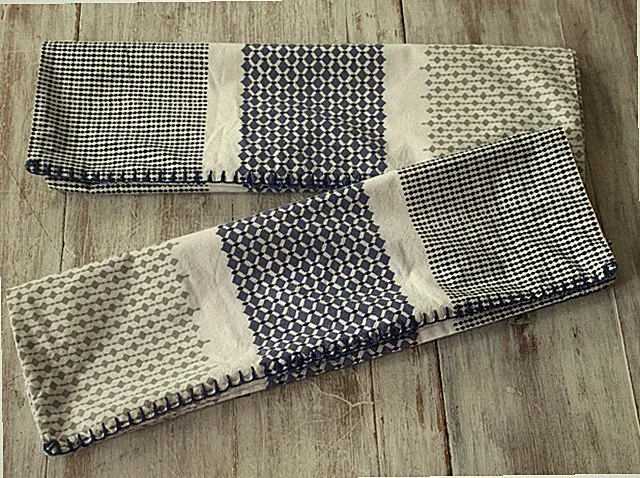 Crate & Barrel MEDINA Blue Gray Geometric Modern Standard Pillow Shams Cotton -2