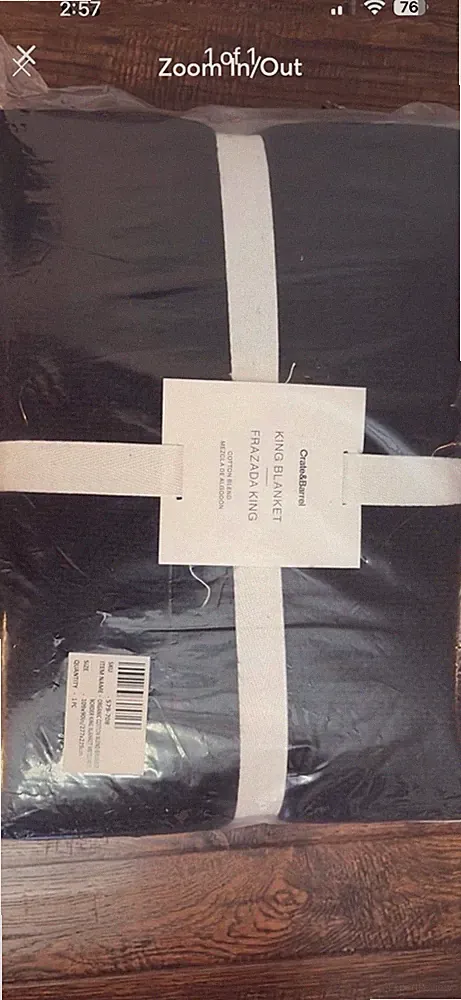 Crate & Barrel organic King Blanket Cotton Blanket