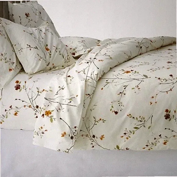 Crate & Barrel Sakura Full Duvet, Flat Sheet, Fitted Sheet, PIllowcase and Sham