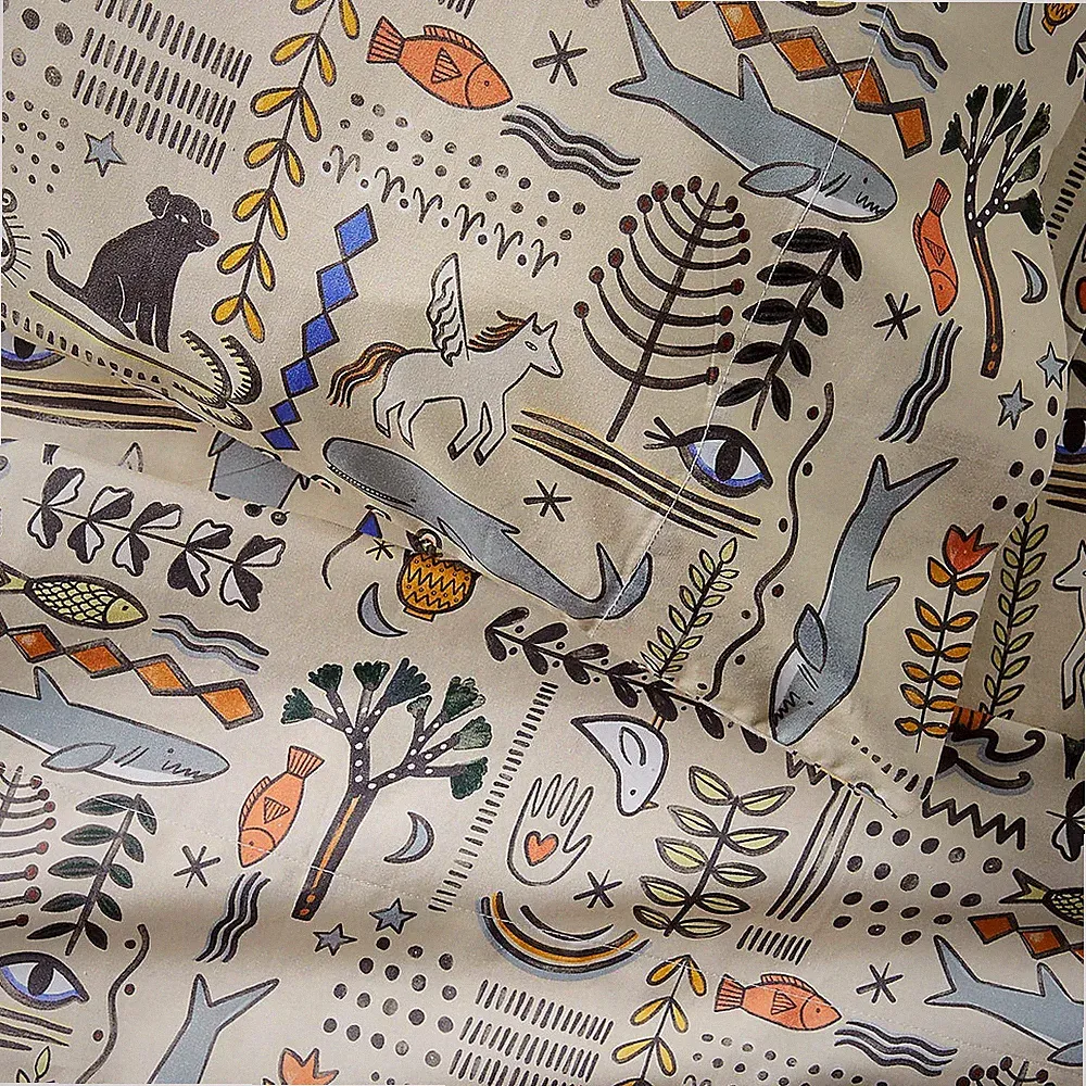 Crate & Kids Barrel Storybook Organic Cotton Kids Twin Sheet Set Jeremiah Brent