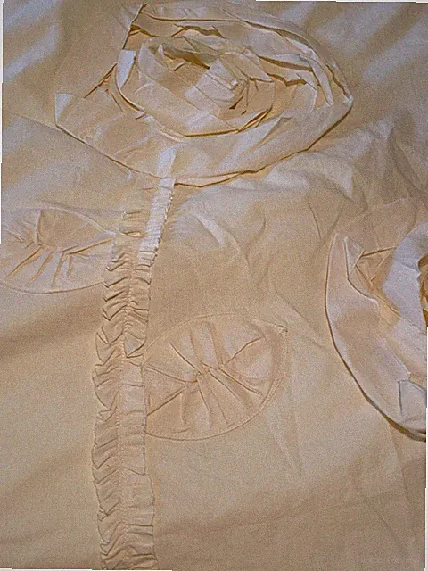 LAND NOD Crate Barrel Twin Yellow Ruffle Duvet Cover & Comforter Flower Shabby