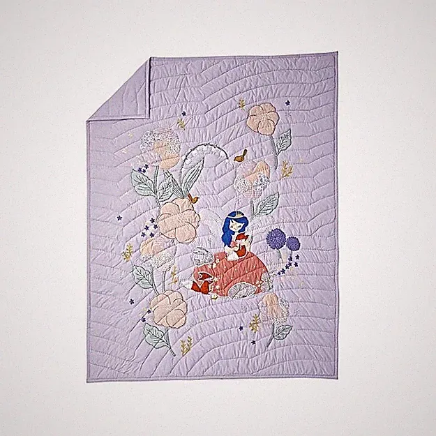 Land of Nod/Crate & Barrel Fairy Princess Twin Quilt/Comforter