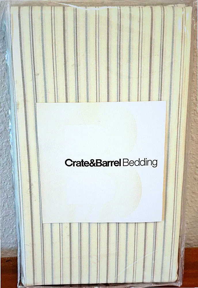 New Crate & Barrel Bedding Ricarda Pair of Standard Pillowcases 100-455