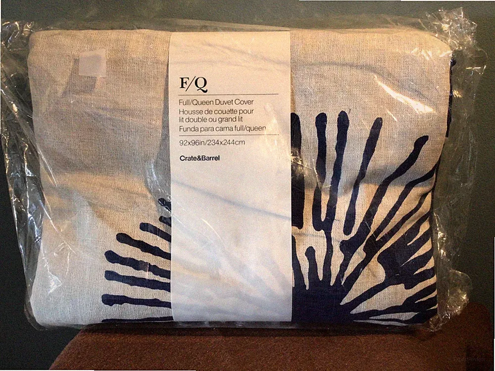 NWT Full/Queen Crate & Barrel Hanna Blue Floral Duvet Cover 92” X 96”